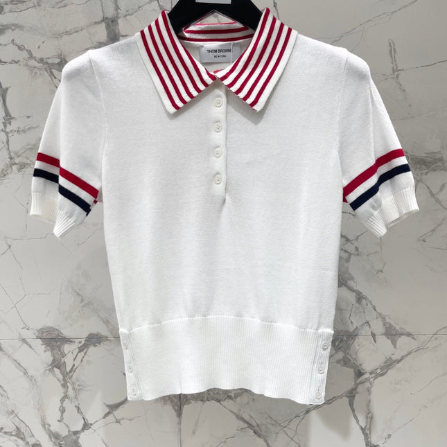 THOM 26S SHORT SLEEVE POLO KNIT TOP STYLE 229