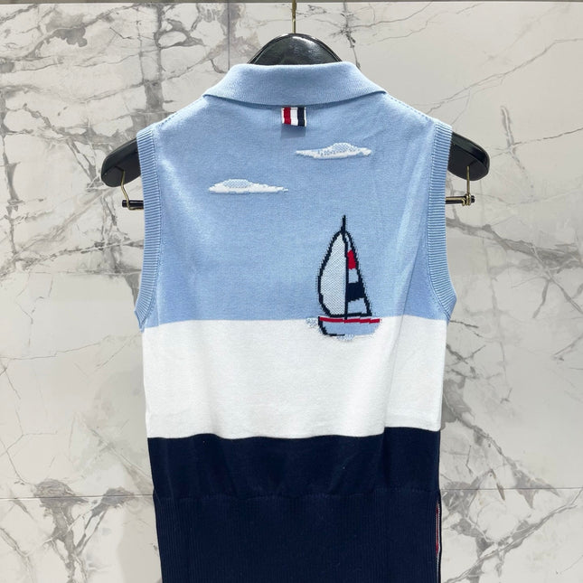 THOM 26S SLEEVELESS POLO KNIT TOP STYLE 219