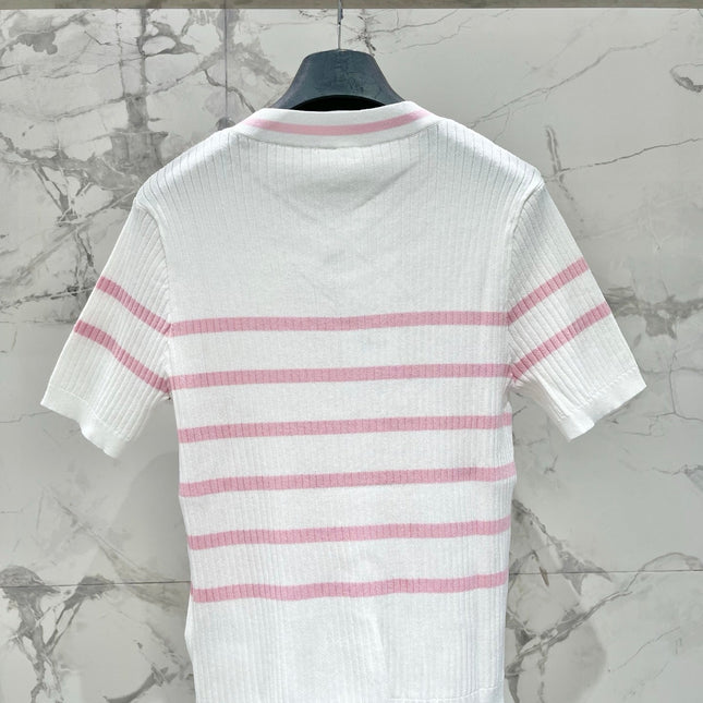 DIOR 26S SHORT-SLEEVE KNIT SWEATER 1329