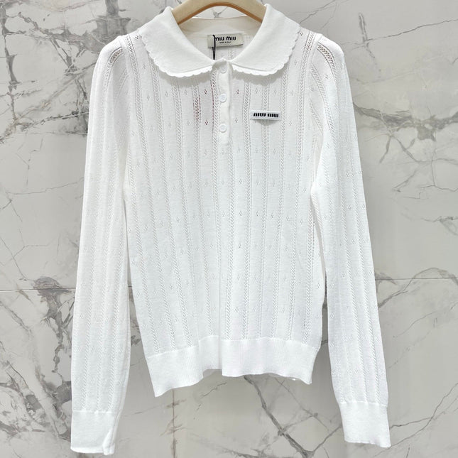 MIUMIU 26S KNIT POLO SWEATER 1472