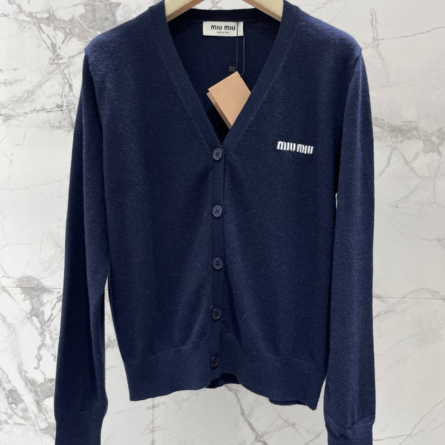 MIUMIU 26S V-NECK KNIT CARDIGAN 1302