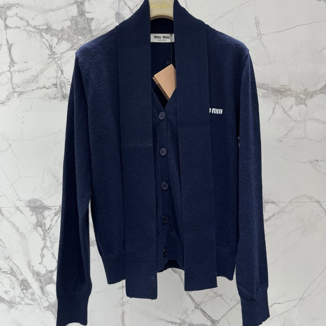 MIUMIU 26S V-NECK KNIT CARDIGAN 1302