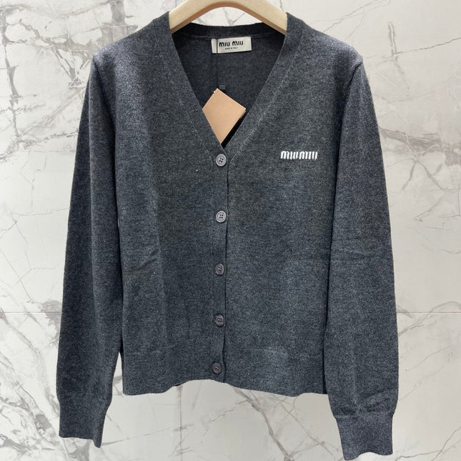 MIUMIU 26S V-NECK KNIT CARDIGAN 1301