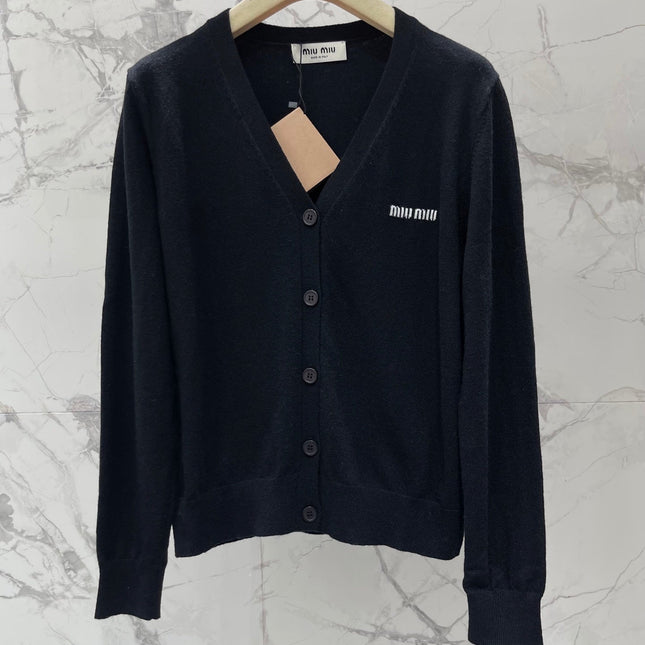 MIUMIU 26S V-NECK KNIT CARDIGAN 1300