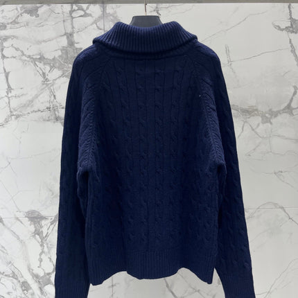 RALPH LAUREN 26S COLLARED CABLE-KNIT CARDIGAN 719