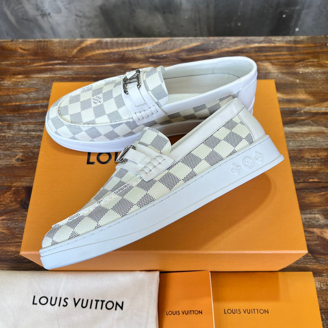 LV LOAFER BEIGE CREAM DAMIER CALFSKIN