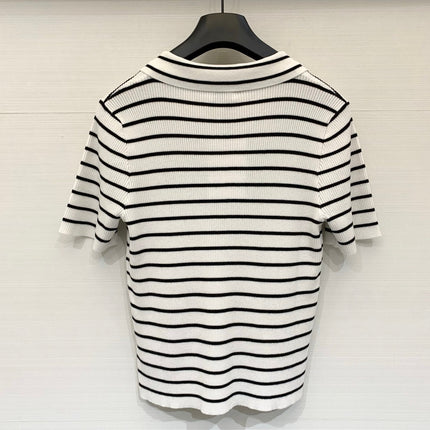 CELINE 26S STRIPED SHORT-SLEEVE POLO SHIRT 488