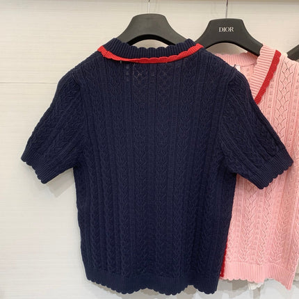 VALENTINO 26S SHORT-SLEEVE KNIT CARDIGAN 469