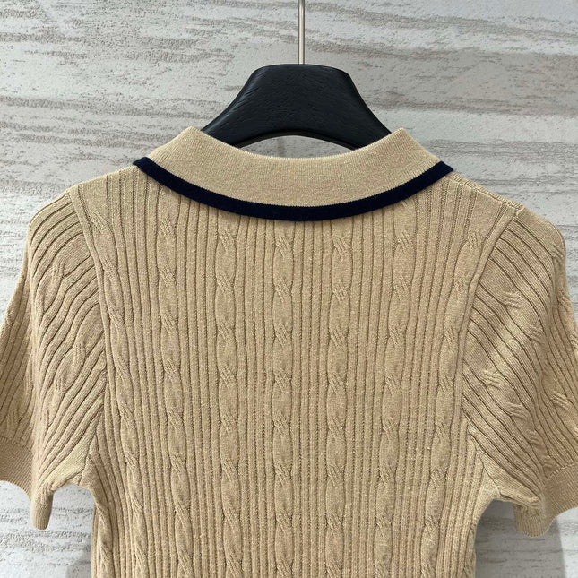 LOEWE 26S CABLE-KNIT LOGO SWEATER TOP 533