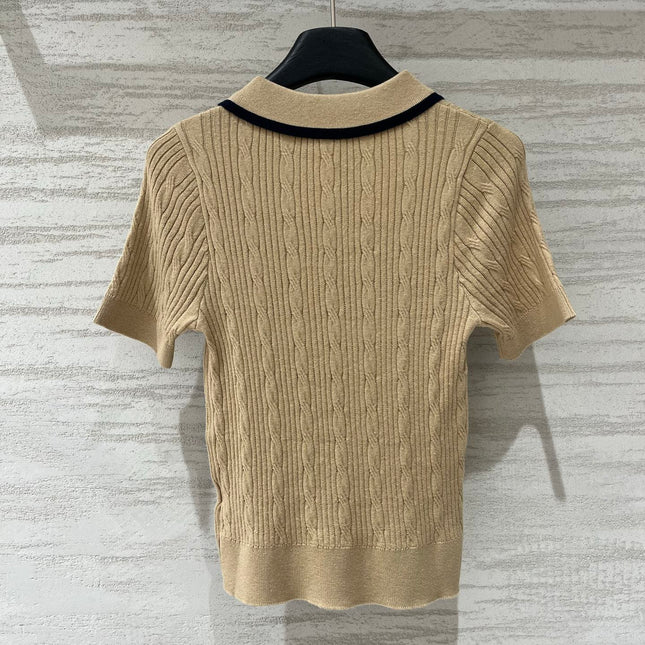 LOEWE 26S CABLE-KNIT LOGO SWEATER TOP 533