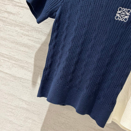 LOEWE 26S CABLE-KNIT LOGO SWEATER TOP 532