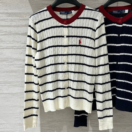 RALPH LAUREN 26S LONG-SLEEVE STRIPED KNIT CARDIGAN 722