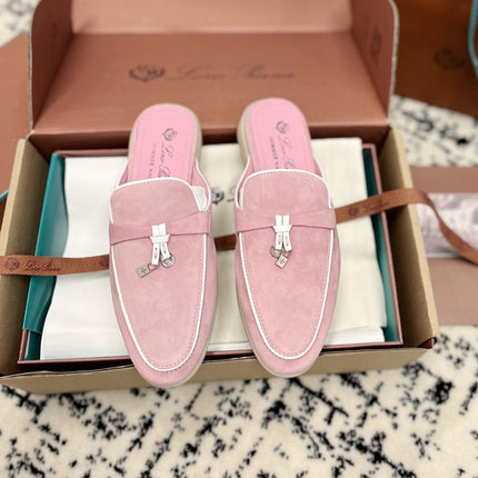 LP Pink Suede Charms Walk Flat Mules