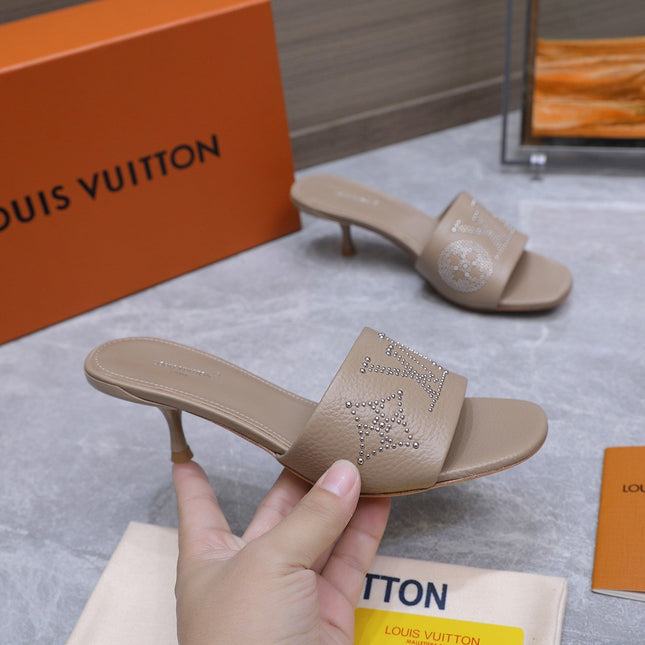 LV 26S 6AM MULE 55MM IN NUDE BROWN CALFSKIN