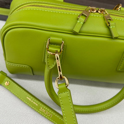 AMAZONA 23 CROPPED BAG IN PEAR GREEN SOFT GRAINED CALFSKIN
