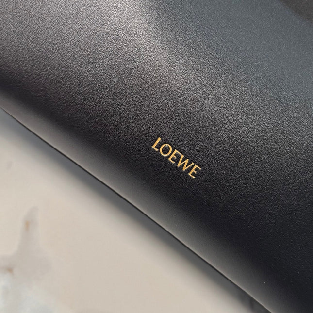 LOEWE 25S LARGE MADRID BAG 33 IN BLACK CALFSKIN GOLD HARDWARE