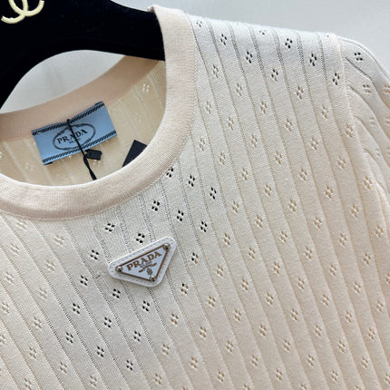 PRADA 26S SHORT-SLEEVE KNIT TOP 1017