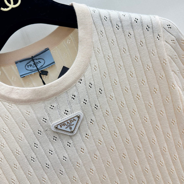 PRADA 26S SHORT-SLEEVE KNIT TOP 1017