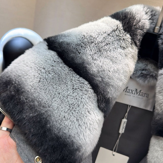 MAX MARA 25S VEST WITH RABBIT FUR COLLAR 058