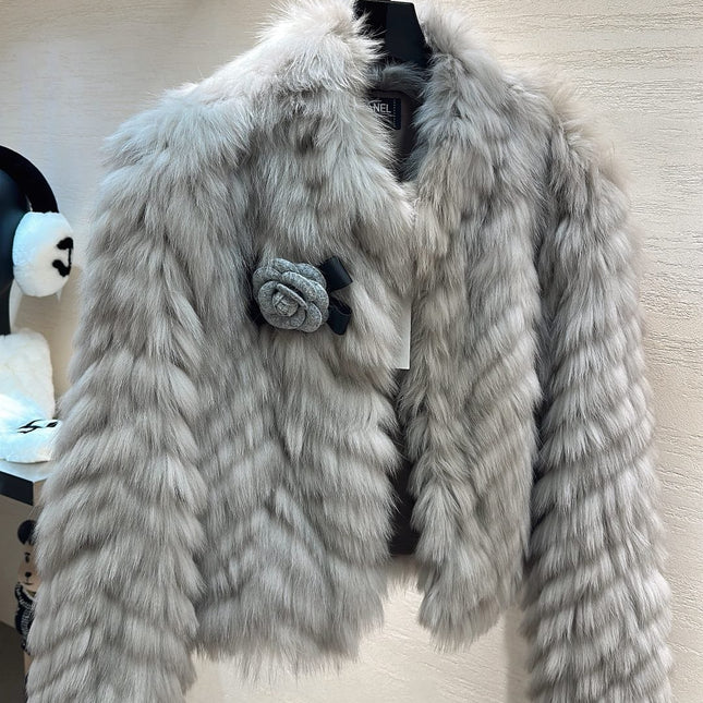 CHANEL 26S SHORT FOX FUR JACKET 808