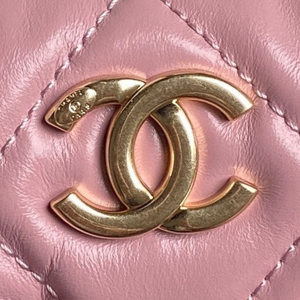 BOWLING BAG 29 IN BABY PINK CALFSKIN GOLD HARDWARE
