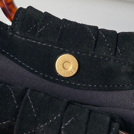 CHANEL 26S HAND BAG 32 IN BLACK SUEDE