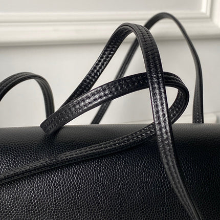 CHANEL 26S SMALL PREPPY COCO FLAP BAG 22 IN BLACK GRAINED CALFSKIN GOLD HARDWARE