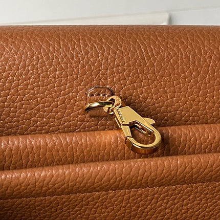 CHANEL 26S BOWLING BAGUETTE BAG 30CM IN CARAMEL BROWN CAVIAR CALFSKIN
