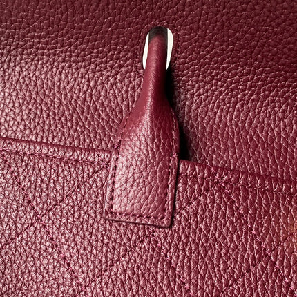 CHANEL 26S BOWLING BAGUETTE BAG 30CM IN BURGUNDY RED CAVIAR CALFSKIN