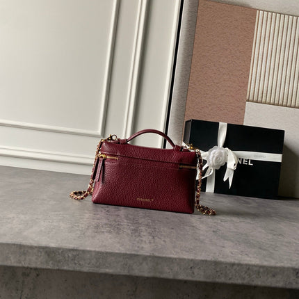 CHANEL 26S VANITY BAG 19 IN BURGUNDY RED CAVIAR CALFSKIN GOLD HARDWARE