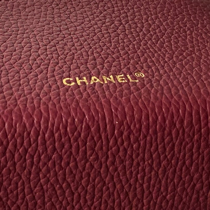 CHANEL 26S VANITY BAG 19 IN BURGUNDY RED CAVIAR CALFSKIN GOLD HARDWARE