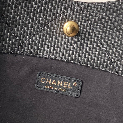 CHANEL 26S MAXI SHOPPING BAG 47 IN BLACK RAFFIA GOLD HARDWARE