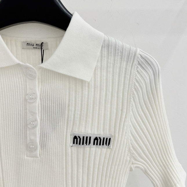 MIUMIU SHORT-SLEEVE POLO T-SHIRT STYLE 782