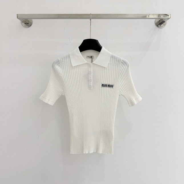 MIUMIU SHORT-SLEEVE POLO T-SHIRT STYLE 782