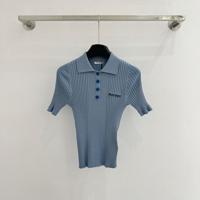 MIUMIU SHORT-SLEEVE POLO T-SHIRT STYLE 784