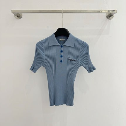 MIUMIU SHORT-SLEEVE POLO T-SHIRT STYLE 784