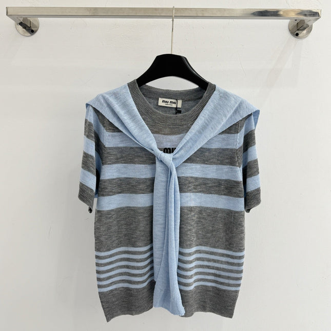 MIUMIU 26S SHORT-SLEEVED SWEATER STYLE 1098