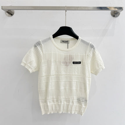 MIUMIU 26S SHORT-SLEEVED SWEATER STYLE 1074