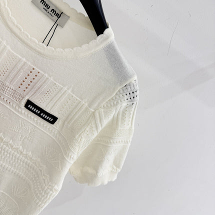 MIUMIU 26S SHORT-SLEEVED SWEATER STYLE 1074