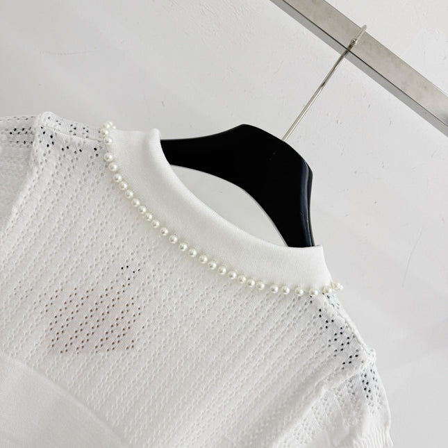 MIUMIU 26S SHORT-SLEEVED KNIT POLO SHIRT STYLE 1073