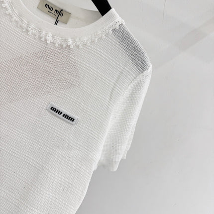 MIUMIU 26S SHORT-SLEEVED SWEATER STYLE 1063