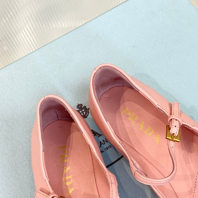 PRA NAPPA MARY JANE FLAT ROSE LAMBSKIN