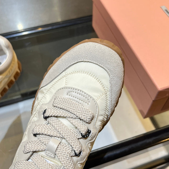 26S SNEAKERS IN IVORY WHITE FABRIC AND SUEDE