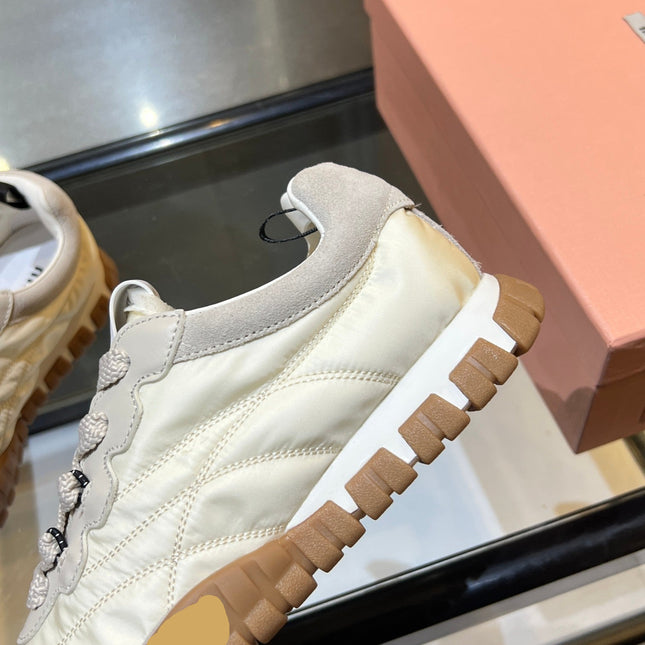 26S SNEAKERS IN IVORY WHITE FABRIC AND SUEDE