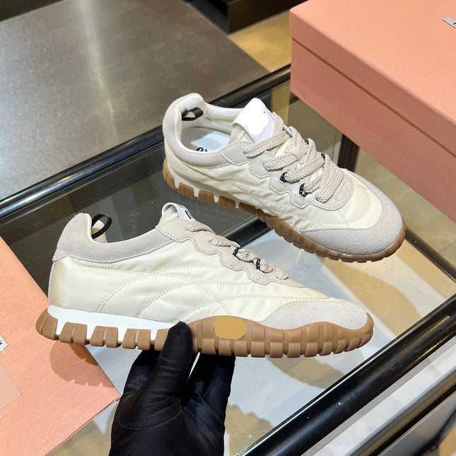 26S SNEAKERS IN IVORY WHITE FABRIC AND SUEDE