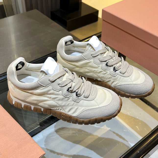 26S SNEAKERS IN IVORY WHITE FABRIC AND SUEDE