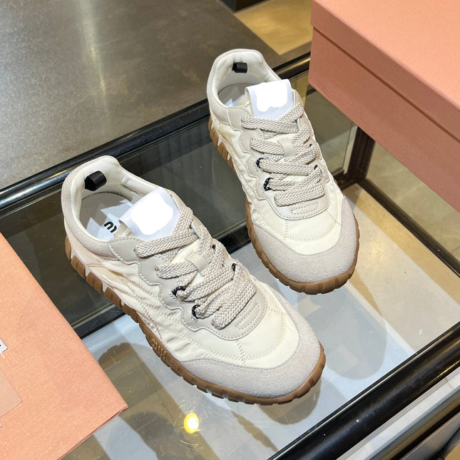 26S SNEAKERS IN IVORY WHITE FABRIC AND SUEDE