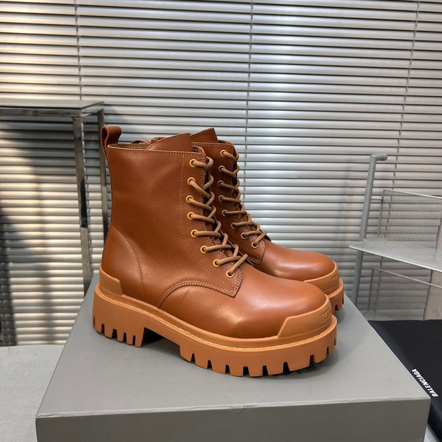 CHUNKY BOOTS IN TAN SMOOTH CALFSKIN