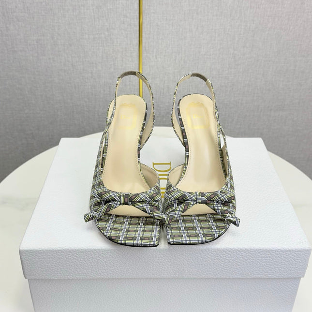 DIOR 26S HIGH-HEEL BACK-STRAP SHOES IN MULTICOLOR FABRIC