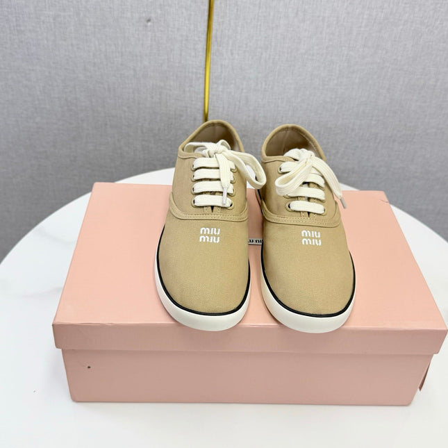 MIUMIU 26S SNEAKER IN CHESTNUT BROWN FABRIC